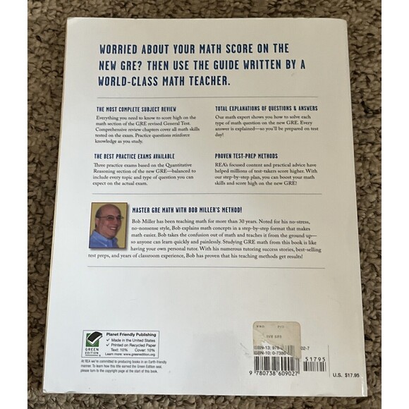 Bob Miller's Math for the New GRE Test Preparation 3rd Edition Paperback - Picture 4 of 8